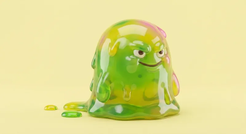 Gonzo el Goteador: bicho verde caricaturesco que gotea constantemente.